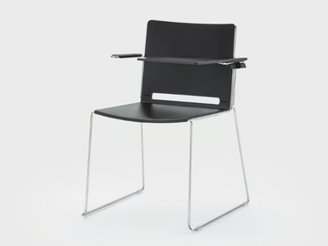 DAISY - Sled base plastic training chair with writing tablet by Viganò