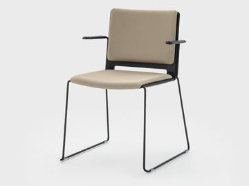 DAISY - Stackable fabric chair with armrests by Viganò