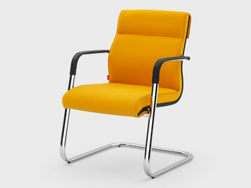 ICARO - Cantilever fabric chair with armrests by Viganò