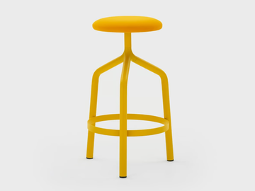 JOE - High fabric stool with footrest by Viganò