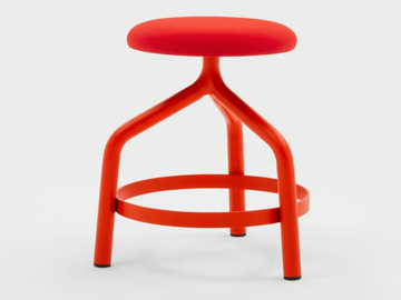 JOE LOW - Fabric and metal stool with footrest by Viganò