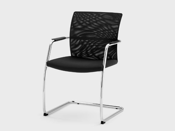 QUEEN MESH - Cantilever fabric chair with armrests by Viganò