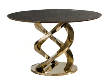 CERBERUS - Round Dark Emperador marble table by VILLARI