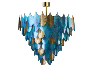 PEACOCK - Murano glass pendant lamp by VILLARI