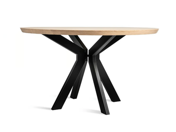 ALBERT - Round steel and wood table by Vincent Sheppard