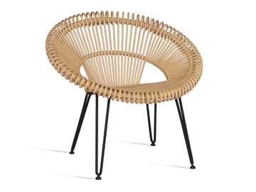 CRUZ - Rattan easy chair with armrests by Vincent Sheppard