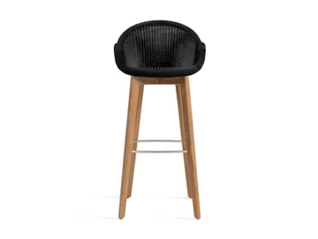 EDGAR - High wicker garden stool with footrest by Vincent Sheppard