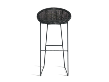 JOE - Sled base high Lloyd loom stool with footrest by Vincent Sheppard