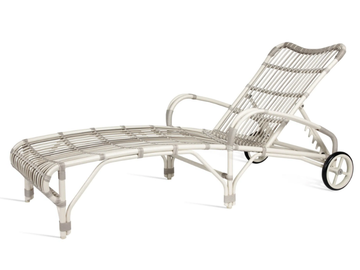 LUCY - Wicker sun lounger with armrests by Vincent Sheppard
