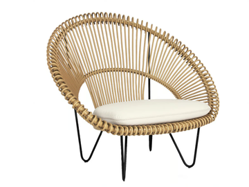 ROY COCOON - Wicker garden armchair with armrests by Vincent Sheppard