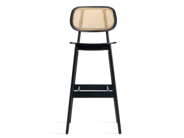 TITUS - High oak stool with footrest by Vincent Sheppard