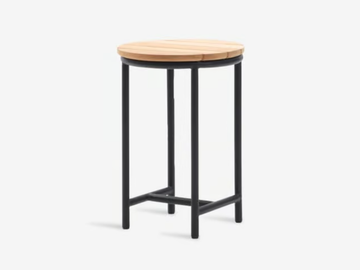 WICKED - Round aluminium and wood high side table by Vincent Sheppard