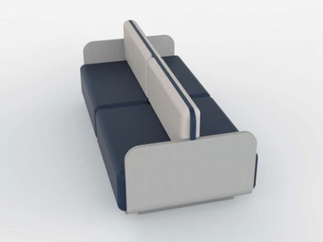 AIR - Fabric bench seating with back by Viscio Urban Design