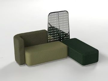 GREEN - Modular leather bench seating by Viscio Urban Design