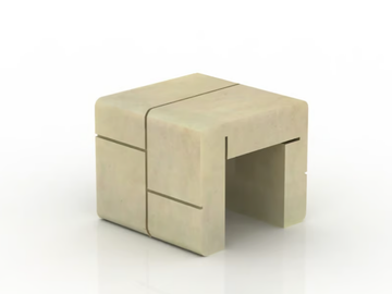 MOD - Low reconstructed stone garden stool by Viscio Urban Design