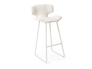 ALBATROS - High powder coated aluminium and leather stool by Visionnaire