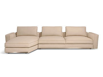 BASTIAN LOUNGE - 3 seater leather sofa with chaise longue by Visionnaire