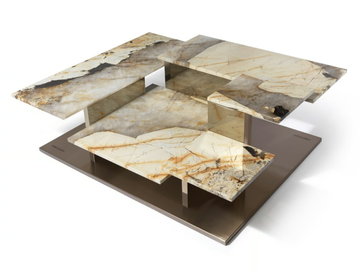 BUILDING - Rectangular marble high side table by Visionnaire