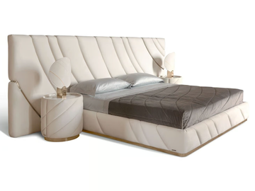 ULTRASOUND - Fabric double bed with upholstered headboard by Visionnaire