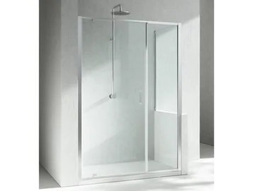 JUNIOR G2+GP - Corner tempered glass shower cabin with hinged door by VISMARAVETRO