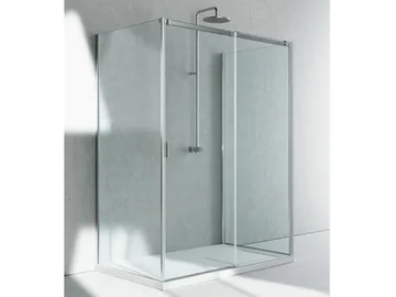 SERIE 8000 CF+CQ+CG - Corner crystal shower cabin with sliding door by VISMARAVETRO