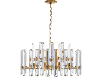 BONNINGTON - Large Chandelier in Polished Nickel with Crystal by Visual Comfort Europe