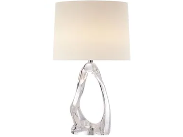 CANNES - Table Lamp in Clear Glass with Linen Shade by Visual Comfort Europe