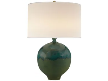 GAIOS - Table Lamp in Volcanic Verdi with Linen Shade by Visual Comfort Europe