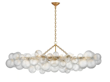 Talia - Large Linear Chandelier in Plaster White with Clear Glass by Visual Comfort Europe