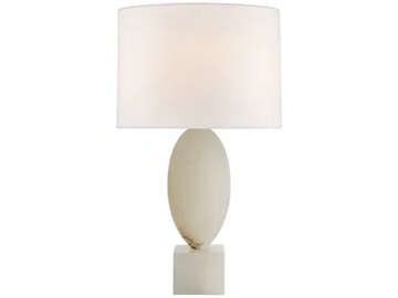 VERSA LARGE - Alabaster table lamp with linen shade by Visual Comfort Europe