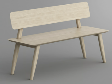 AETAS - Solid wood bench with back by Vitamin Design