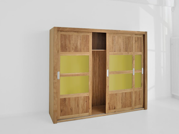 NOTE - Solid wood wardrobe with sliding doors by Vitamin Design