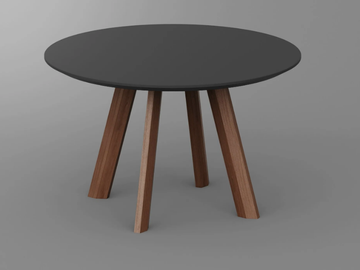 RHOMBI R - Round wooden table by Vitamin Design