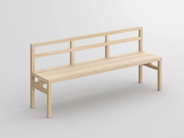 SENA - Solid wood bench with back by Vitamin Design