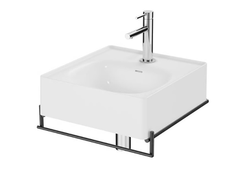 EQUAL - Wall-mounted ceramic washbasin with towel rail by VitrA Bathrooms
