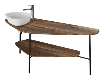 PLURAL - Floor-standing walnut vanity unit by VitrA Bathrooms