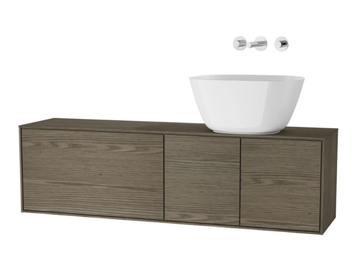 VOYAGE FOR BOWLS - Wall-mounted wooden vanity unit with doors by VitrA Bathrooms