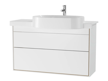 VOYAGE WITH CERAMIC VANITY - Wall-mounted wooden vanity unit with drawers by VitrA Bathrooms