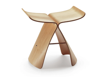 BUTTERFLY STOOL - Low multi-layer wood stool by Vitra