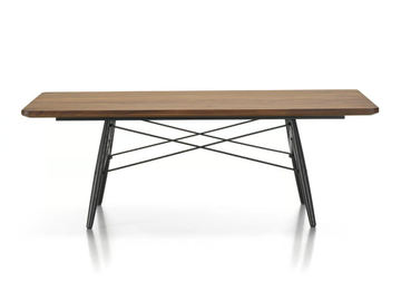 EAMES COFFEE TABLES - Rectangular coffee table with top in solid American walnut by Vitra