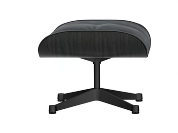 EAMES LOUNGE OTTOMAN BLACK VERSION - With 4-spoke base leather footstool by Vitra
