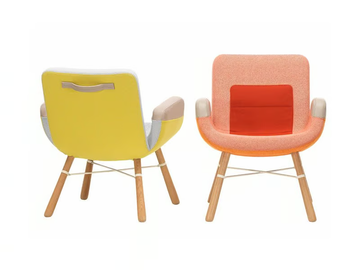 EAST RIVER CHAIR - Fabric armchair with armrests by Vitra
