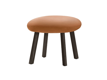 HAL LOUNGE - Upholstered leather footstool by Vitra