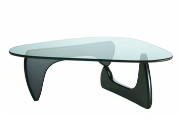 NOGUCHI COFFEE TABLE - Wood and glass coffee table by Vitra