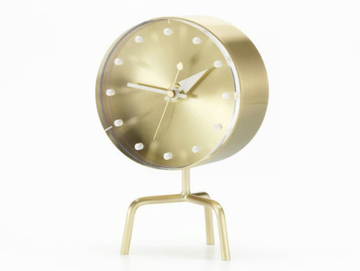 TRIPOD CLOCK - Table-top brass clock by Vitra