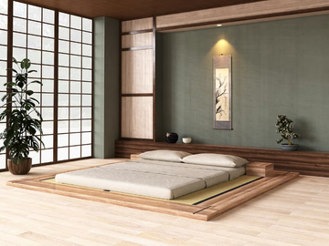 HEYA - Tatami solid wood double bed by Vivere Zen