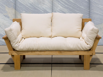 SESAMO - Japanese style 2 seater beech sofa bed by Vivere Zen