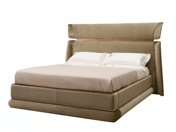 ANNABEL - Double bed with upholstered headboard by VOLPI