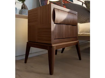 CONTEMPORARY LIVING - Rectangular wooden bedside table with drawers by VOLPI