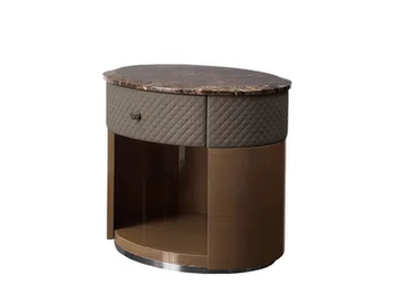 DAGMAR - Oval bedside table with drawers by VOLPI